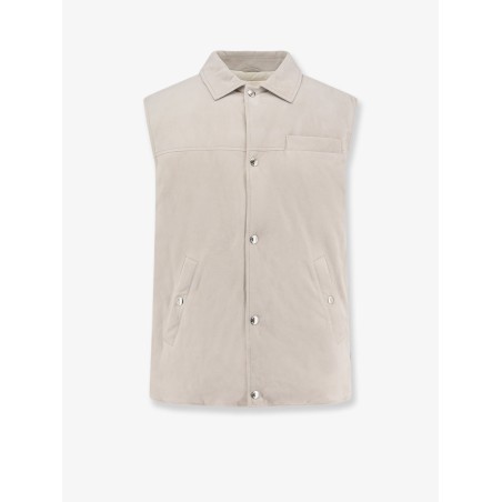 Suede sleeveless jacket with padding