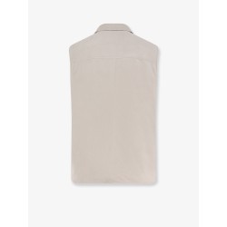 Suede sleeveless jacket with padding