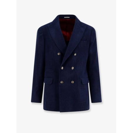Deconstructed one-and-a-half-breasted corduroy blazer