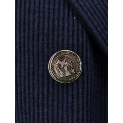 Deconstructed one-and-a-half-breasted corduroy blazer