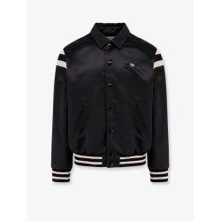 Satin bomber with logo embroidery