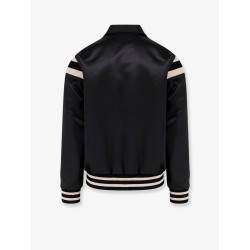 Satin bomber with logo embroidery