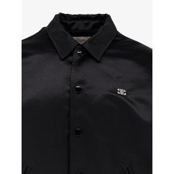 Satin bomber with logo embroidery