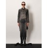 Denim skirt with laces interwining