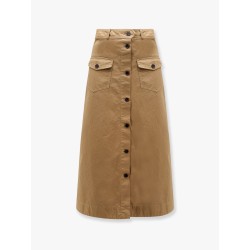 Serge cotton midi skirt