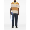Striped cotton polo shirt with fendi club coat of arms