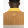 Striped cotton polo shirt with fendi club coat of arms
