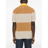 Striped cotton polo shirt with fendi club coat of arms