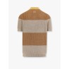 Striped cotton polo shirt with fendi club coat of arms