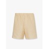 Jacquard linen and cotton bermuda shorts with all-over ff motif