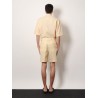 Jacquard linen and cotton bermuda shorts with all-over ff motif
