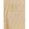 Jacquard linen and cotton bermuda shorts with all-over ff motif