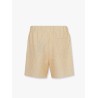 Jacquard linen and cotton bermuda shorts with all-over ff motif