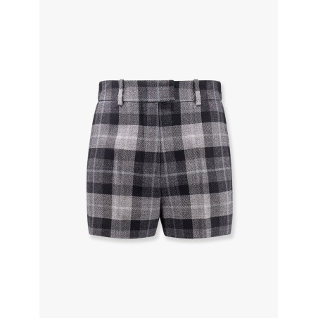 Tartan wool shorts with  check'n'dior motif
