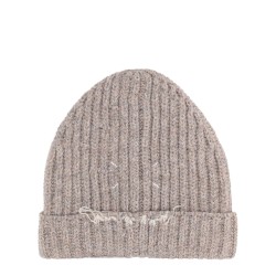 WOOL AND COTTON BLEND BEANIE