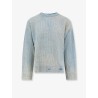 Reversible wool sweater with distressed effect