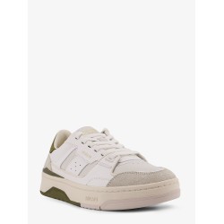 Caly low-top leather and suede sneakers
