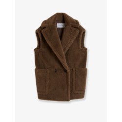 Bormida alpaca and wool sleeveless coat