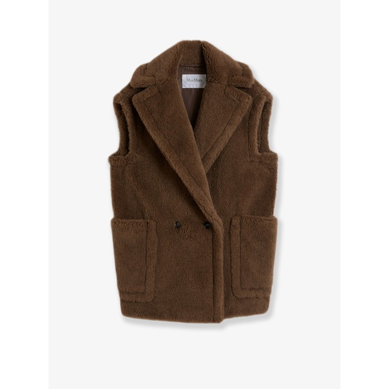 Bormida alpaca and wool sleeveless coat