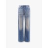 Washed blue straight leg jeans