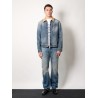 Washed blue straight leg jeans