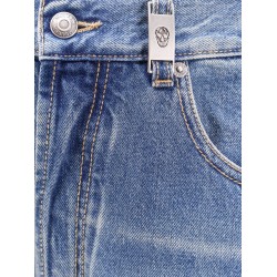 Washed blue straight leg jeans