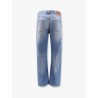 Washed blue straight leg jeans