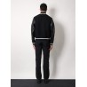 Varsity wool blend bomber with leather sleeves