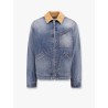 Washed blue ddenim jacket with suede collar