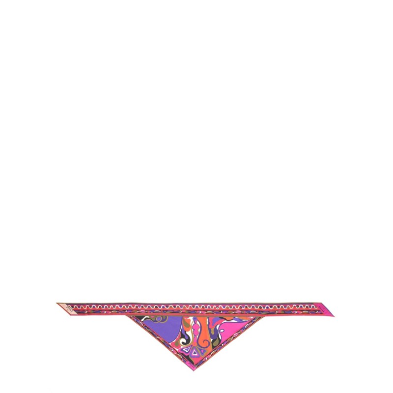 "BANDEAU" TRIANGLE SCARF IN ORCHID PRINT