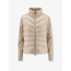 Nylon down jacket with wool sleeves