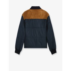 Nylon jacket with suede inserts