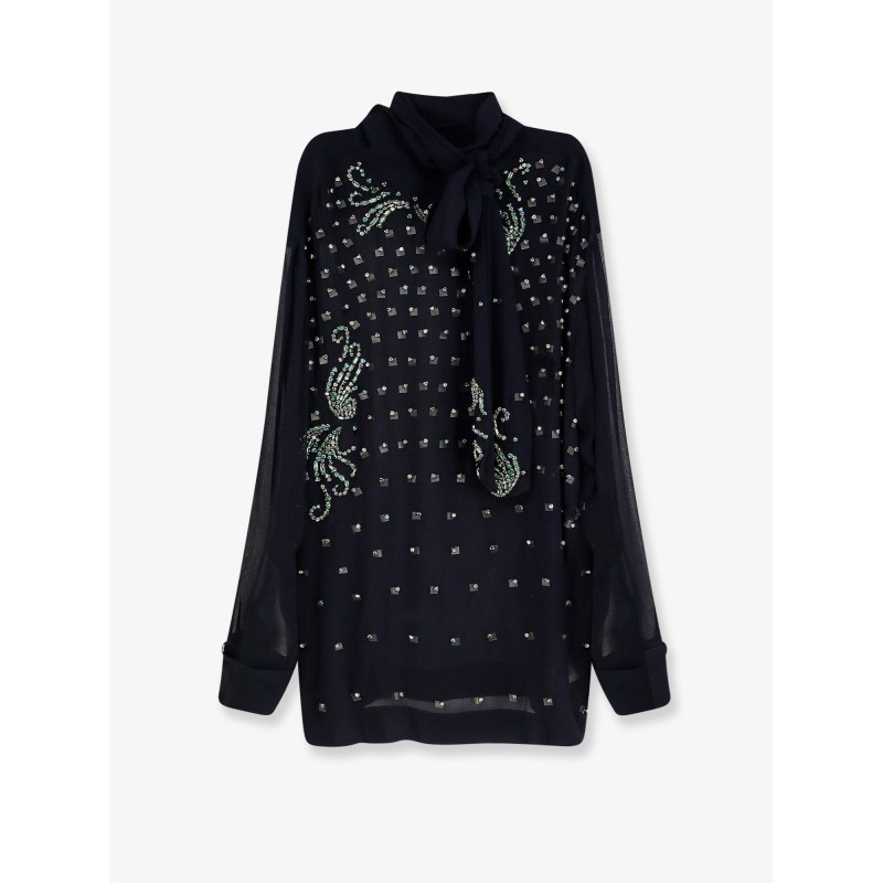 Viscose shirt with rhinestones