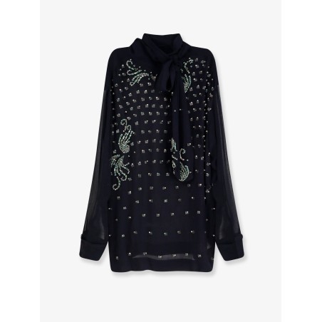 Viscose shirt with rhinestones