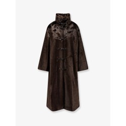 Mandarin faux fur coat