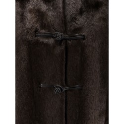 Mandarin faux fur coat