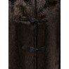 Mandarin faux fur coat