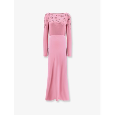 Viscose long dress with silk top with sequins