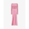 Viscose long dress with silk top with sequins