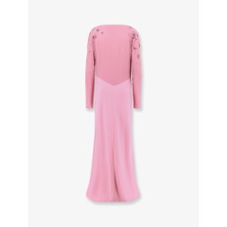 Viscose long dress with silk top with sequins