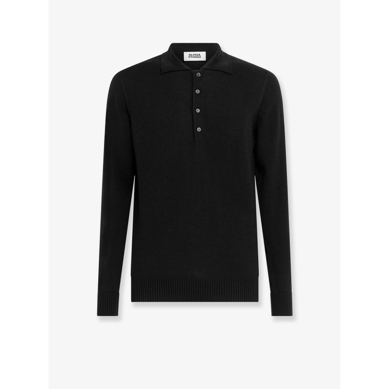 Wool polo shirt