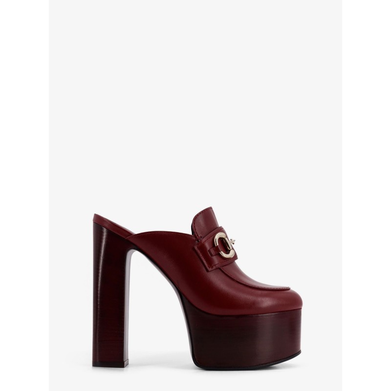 Leather mule with plateau