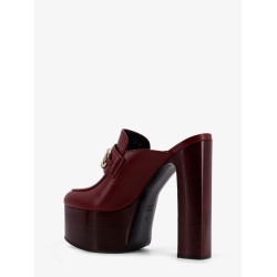 Leather mule with plateau