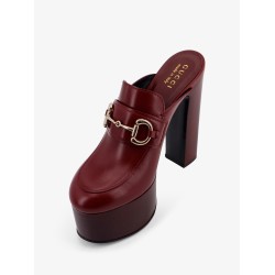 Leather mule with plateau