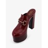 Leather mule with plateau