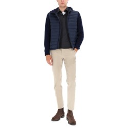 HOODED JACKET WITH KNITTED SLEEVES