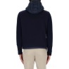 HOODED JACKET WITH KNITTED SLEEVES