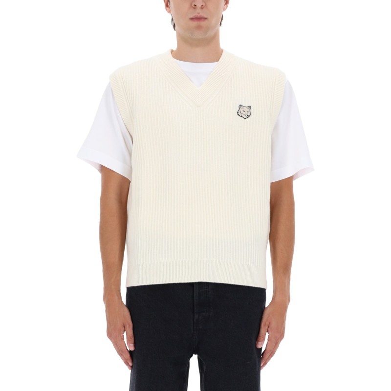 RIBBED VEST WITH FOX PATCH