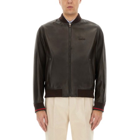 LEATHER BOMBER JACKET