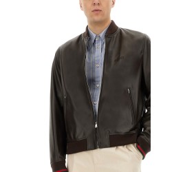 LEATHER BOMBER JACKET